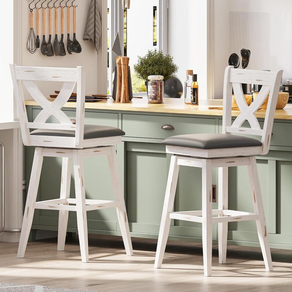 Commercial Kitchen Set - Zestaw 2 obrotowych krzeseł barowych, wysokość